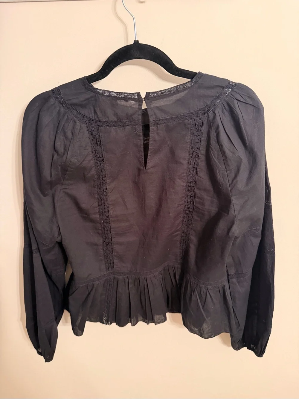 Banana Republic Nellie Cotton Voile Pintuck Picot Blouse.